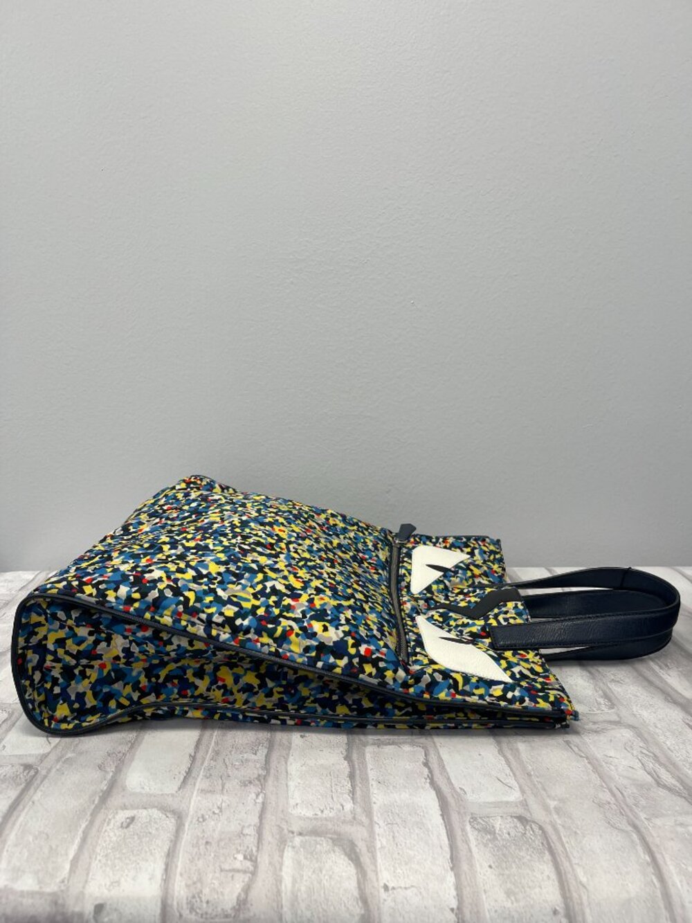 Fendi Monster Nylon Confetti Tote w/ Leather Trim, authentic! - Picture 6 of 15